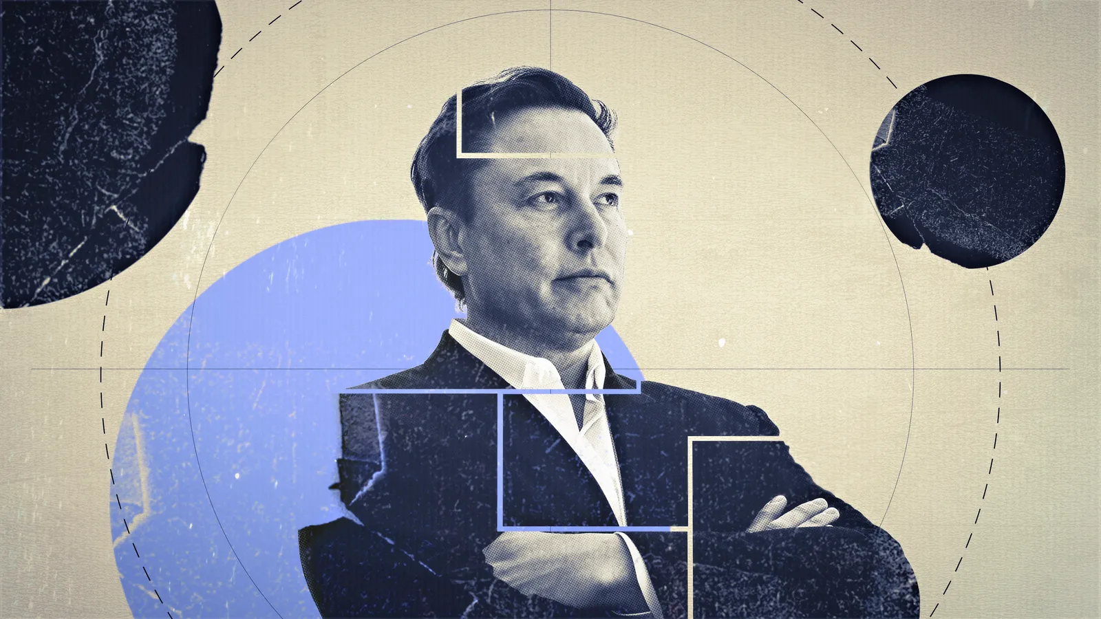 Het hoofdbeeld van de serie Musk met Elon Musk.