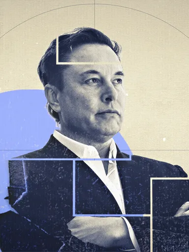 Het hoofdbeeld van de serie Musk met Elon Musk.