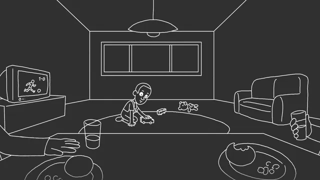 Still van animatie uit 'Voor altijd een gat in mijn hart.'