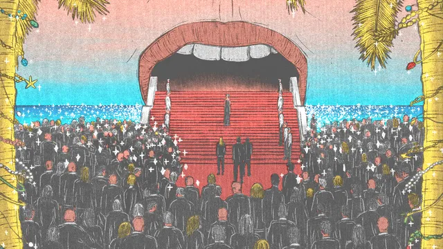Illustratie van de rode loper op het filmfestival van Cannes