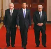 Benjamin Netanyahu, Barrack Obama en Mahmoud Abbas