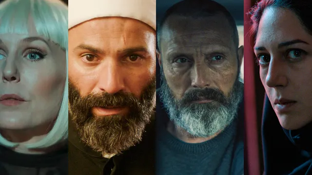 Collage van beelden uit de films De idylle, Cairo Conspiracy, Riders of Justice en Holy Spider